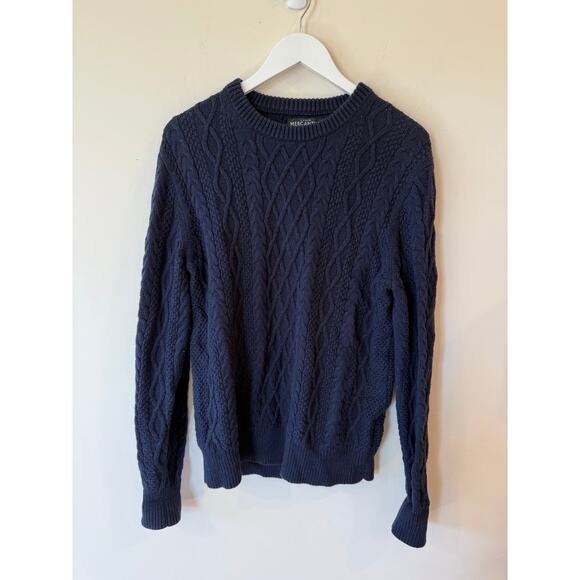 J. Crew Sweaters - J.Crew Mercantile Long Sleeve Cable Knit Pullover Sweater Blue Women's Medium